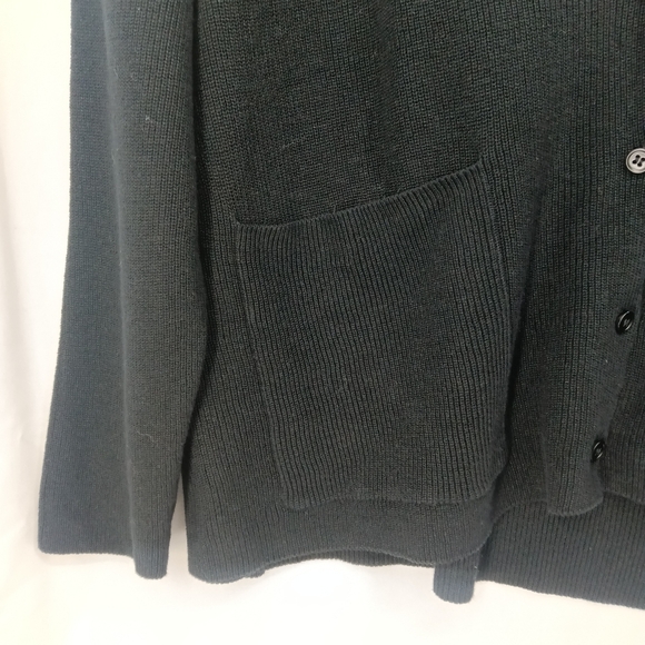 Eileen Fisher Organic Linen Cotton Boxy V-Neck Cardigan Black 1X Quiet Luxury - Picture 7 of 13